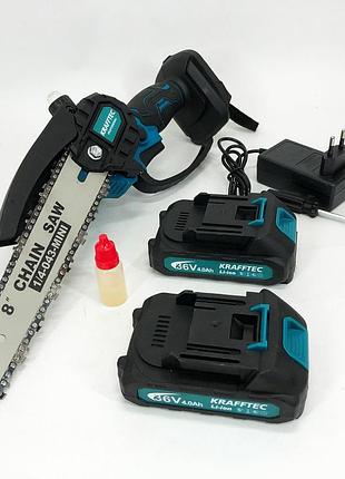 Компактная цепная пила для дачи krafftec 20 см, аккумуляторная пила для обрезки кустарников jy-45