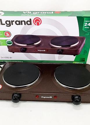 Побутова електроплитка vilgrand vhp152f 1000 вт, настільна потужна плита, плита побутова портативна es-43