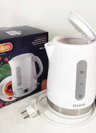 Электрический чайник с автоотключением magio mg-100 1.7 л 1700 вт, электрический чайник бесшумный ob-89