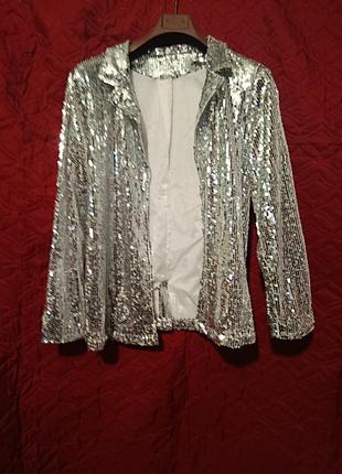 Пиджак женский хл в моребристых пайетках