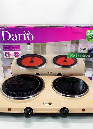 Плита підлогова потужна dario dhp122b 2100 вт, електроплита двокомфоркова, зручна плита для кухні yb-43