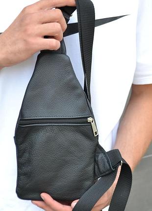Сумка кожаная мужская кросс боди, мужская сумка через плечо нагрудная плечевая слинг rk-34