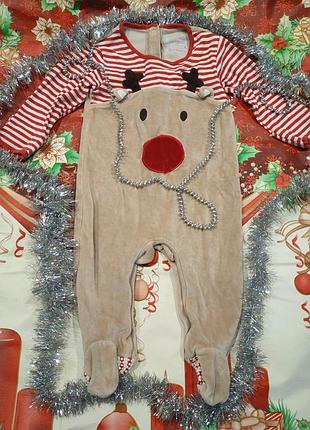 Чоловічок новорічний з оленем 6-9 міс, 74 р. 62 см