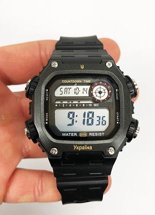 Стильний армійський годинник skmei 6212/2126bkwt, військовий годинник для всу чоловічий для плавання pw-19
