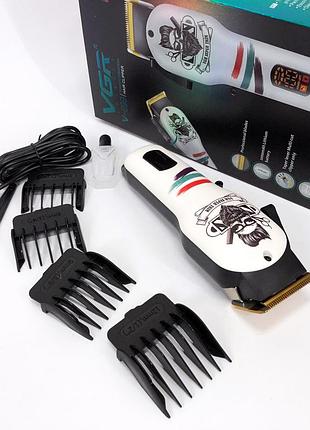 Парикмахерская машинка аккумуляторная профессиональная vgr, триммер беспроводной, триммер для висков fz-94