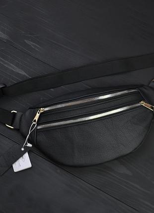 Удобная мужская кожаная бананка, бананка мужская без принта для парня yx-60