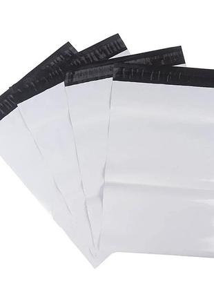 Кур'єрський пакет білий 240x320 мм а4 білого кольору з кишенею, товщиною 50 мікронів - 49шт