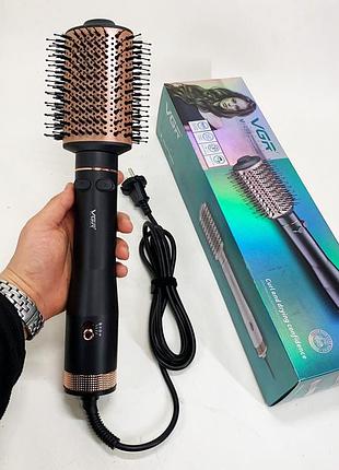 Фен-щетка воздушный с насадками vgr, фен профессиональный домашний для волос, портативный фен для сушки hn-76