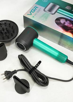 Профессиональный фен для укладки волос с насадкой vgr v-440, классический фен для сушки и укладки волос at-76