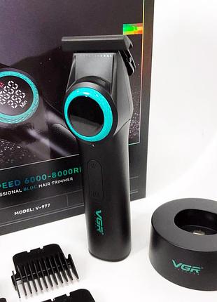 Машинка для стрижки аккумуляторная с насадками vgr, моющаяся машинка для стрижки триммер висков ky-61