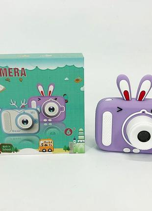 Дитячий цифровий фотоапарат x900 rabbit. колір: фіолетовий ks-33