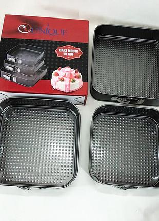 Набор круглых противней из стали для выпечки unique, набор металлических колец для выпечки ay-43