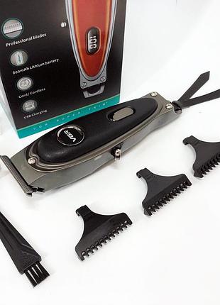 Машинка для стрижки волос электрическая vgr, беспроводной аккумуляторный триммер для стрижки волос so-53