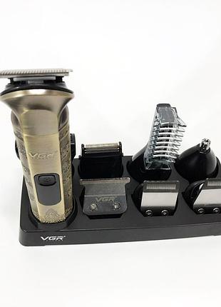 Электрическая машинка для стрижки бытовая vgr, машинка для стрижки с дополнительными насадками eu-27