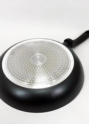 Сковородка удобная для кухни con brio св-2822 28 см, алюминиевая сковорода с антипригарным покрытием pw-38