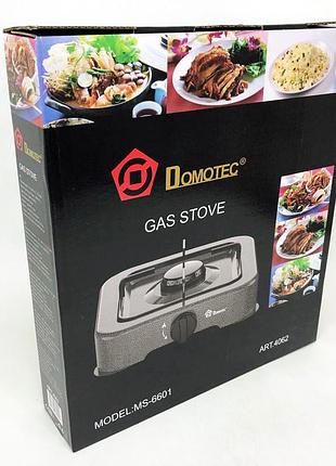 Газова плита domotec ms-6601 на 1 конфорку. цвет: серый pk-82
