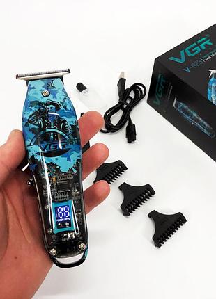 Электрическая машинка для стрижки с насадками vgr, триммер с насадками разной длины xf-17