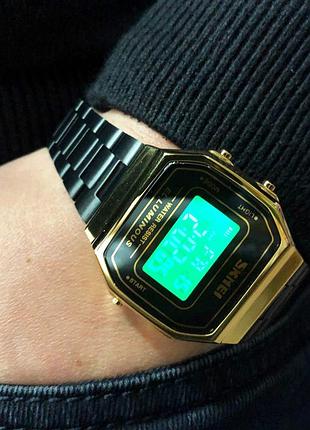 Электронные влагозащищенные наручные часы, мужские наручные часы vintage new квадратные ретро mn-80