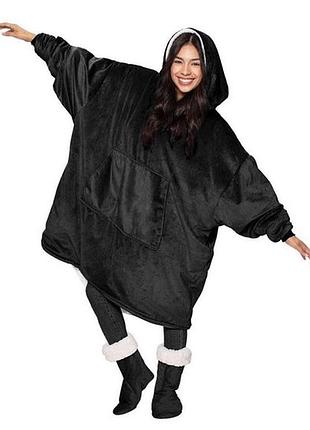 Плед одеяло с рукавами, плед hoodie одеяло толстовка с рукавами и капюшоном aj-51