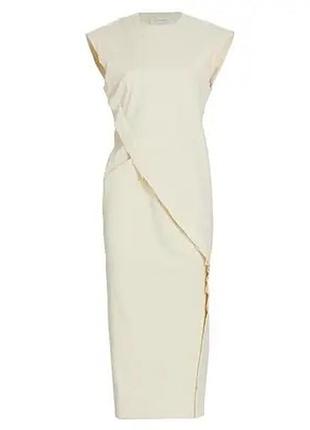 Сукня кольору слонової кістки, силуетна, плотна тканина, розмір s(m)