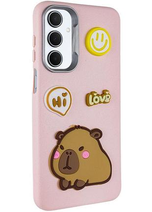 Чехол tpu leather toys для samsung galaxy s24 fe capybara / pink