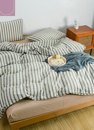 Комплект постільної білизни viluta двоспальний варена бавовна wash printed 08