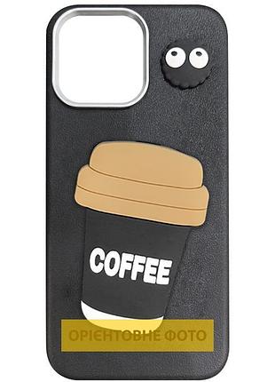 Чехол tpu leather toys для apple iphone 17 pro max (6.9") coffee / black