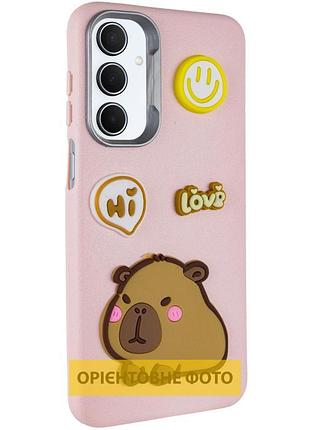 Чехол tpu leather toys для xiaomi redmi note 14 4g (europe version) capybara / pink