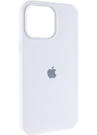 Чехол silicone case (aa) logo with magsafe для apple iphone 14 (6.1") белый / white