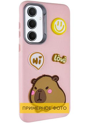 Чехол tpu leather toys для xiaomi redmi 14c / redmi a4 / poco c75 capybara / pink