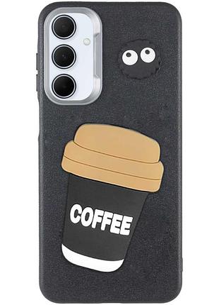 Чохол tpu leather toys для samsung galaxy a16 4g/5g coffee / black