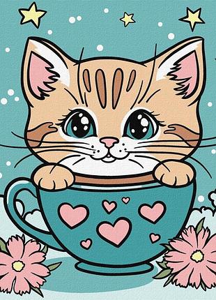 Картина по номерам "замечательный котик" ©art_selena_ua kho6280, 25х25 см