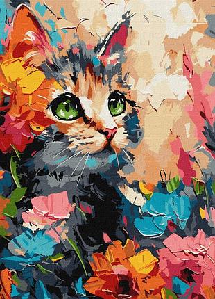 Картина по номерам "пушистый котик" kho6598 30х40см
