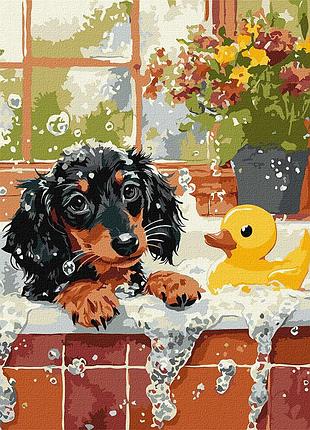 Картина по номерам "купание с уткой" ©art_selena_ua kho6811, 30х40 см