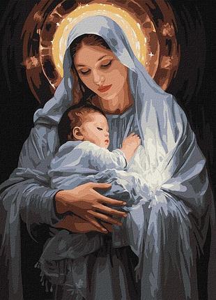 Картина за номерами ніжність мами з фарбами металік 40*50 см ідейка kho 8413