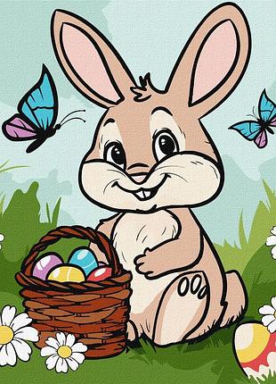 Картина по номерам пасхальная корзина. животные 25*25 см идейка kho 6198