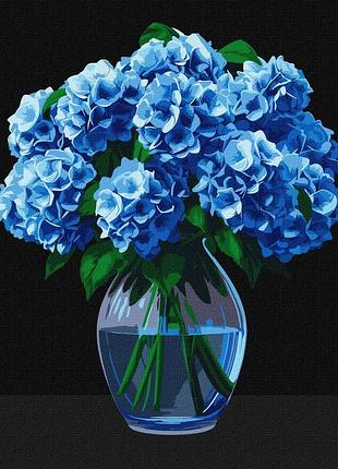 Картина по номерам цветы. букет голубых гортензий 30*40 см идейка kho 3273