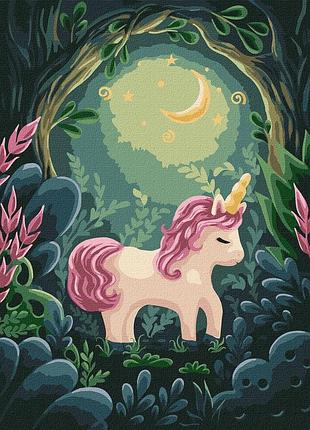Картина по номерам очаровательный единорог. для детей 30*40 см идейка kho 6067
