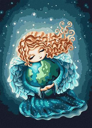 Картина по номерам ангел земли. для детей 30*40 см идейка kho 6074