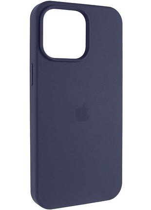 Чехол silicone case (aa) logo with magsafe для apple iphone 11 pro (5.8") темно-синий / midnight blue