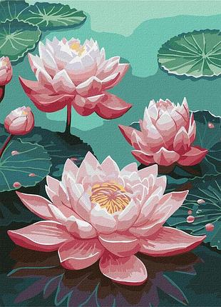 Картина по номерам цветы. розовые лилии 40*50 см идейка kho 3247