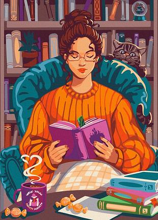 Молодая девушка читает.