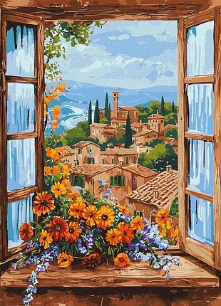 Картина по номерам пейзаж. окно в покой 40*50 см идейка kho 3278