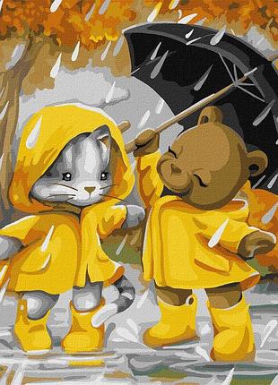 Картина за номерами для дітей. прогулянка під дощем 40*50 см ідейка kho 8322