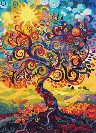 Картина за номерами пейзаж. дерево буття 30*40 см ідейка kho 5140