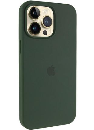 Чехол silicone case (aa) logo with magsafe для apple iphone 14 pro max (6.7") зеленый / cyprus green