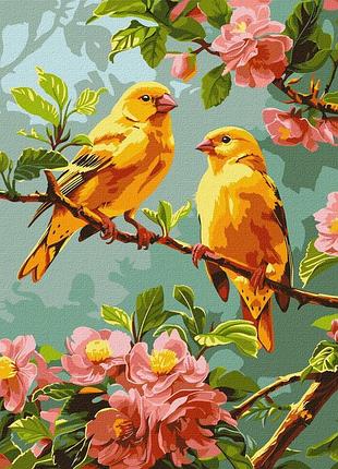 Картина по номерам картина по номерам - весенние канарейки. 30*40 см идейка kho 6655