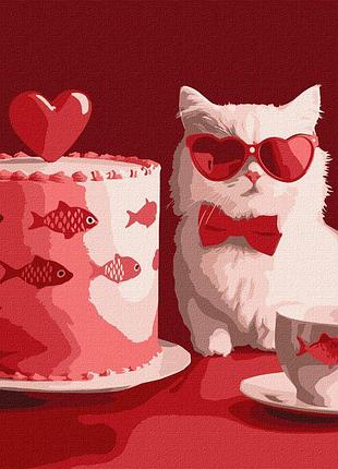 Картина по номерам картина по номерам - кот с тортом 30*30 см идейка kho 6722