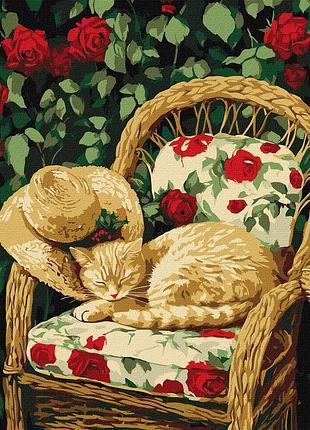 Картина по номерам картина по номерам - кот в саду 30*40 см идейка kho 6712