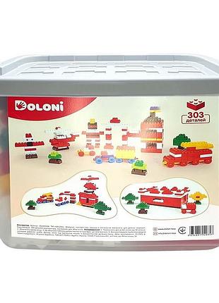 Дитячий блочний конструктор 013999/04 у пластиковому боксі, 303 деталі